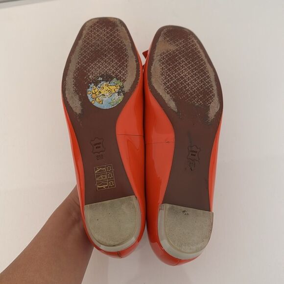 Tory Burch Aurora Flat Patent Leather Poppy Red Embellished Loafers Shoes Size 8 - Picture 7 of 7